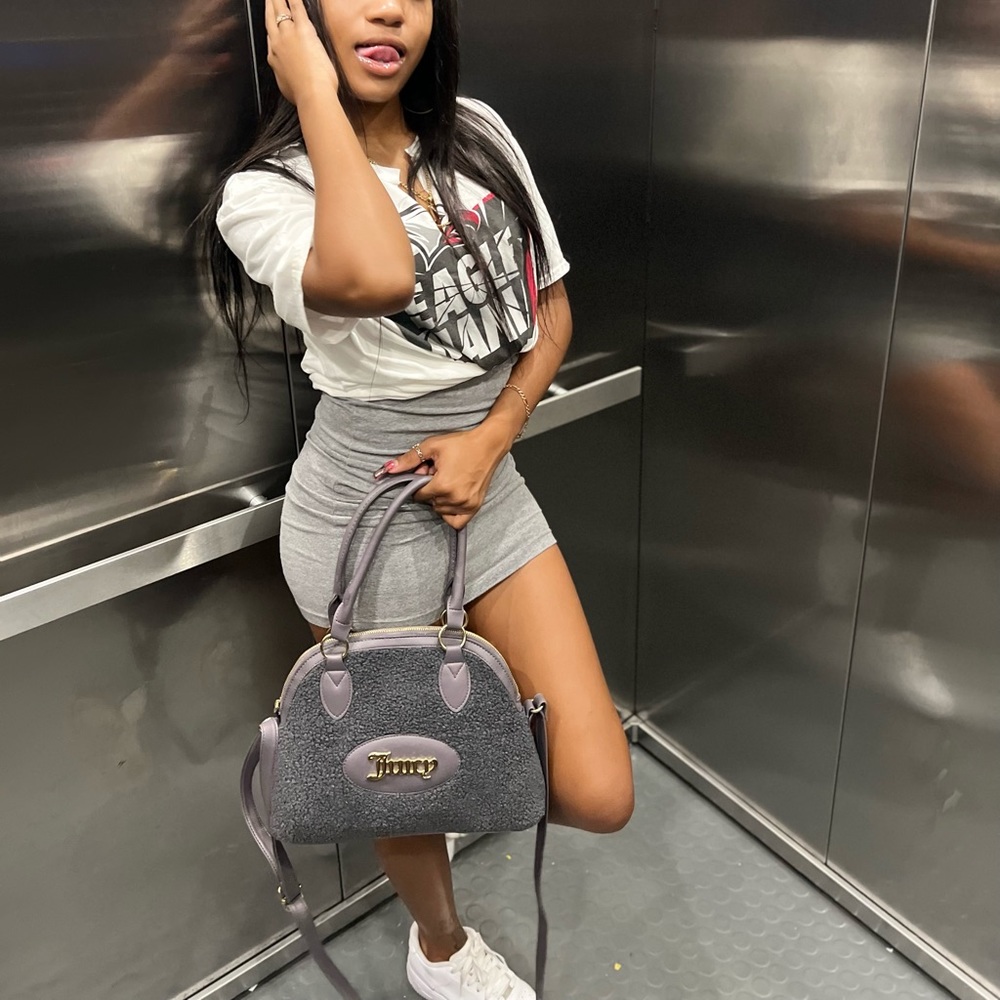 Gray “y2k” look juicy couture purse.